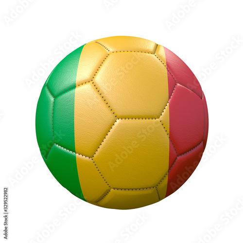 Soccer ball in flag colors isolated on white background. Mali. 3D image