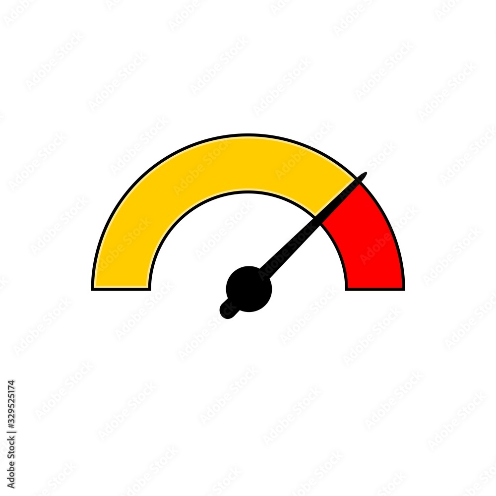 Meter dashboard icon in flat style isolated on white background Meter dashboard icon in flat style isolated on white background