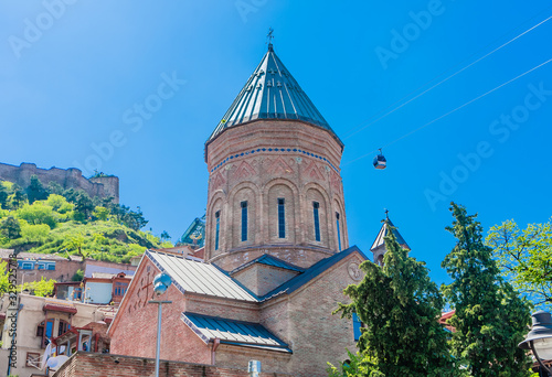 Tbilisi. Saint George's Church and Funicular railway, Georgia