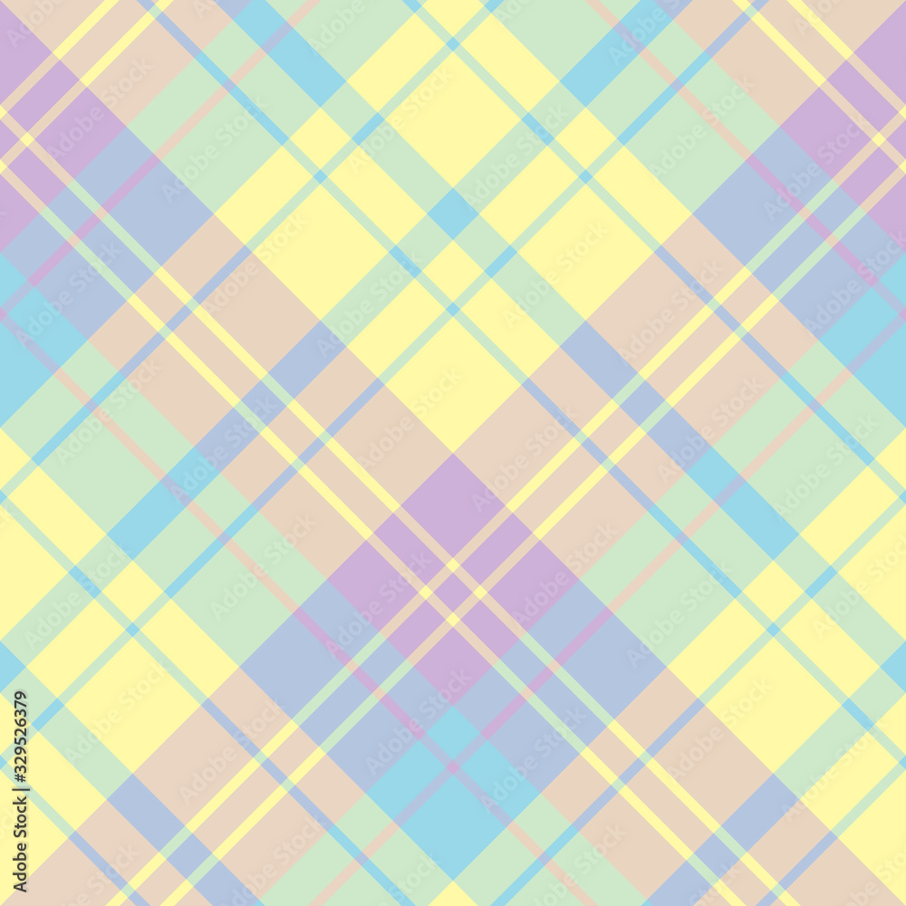 Seamless pattern in great pastel yellow, blue and violet colors for plaid, fabric, textile, clothes, tablecloth and other things. Vector image. 2 Seamless pattern in great pastel yellow, blue and violet colors for plaid, fabric, textile, clothes, tablecloth and other things. Vector image. 2
