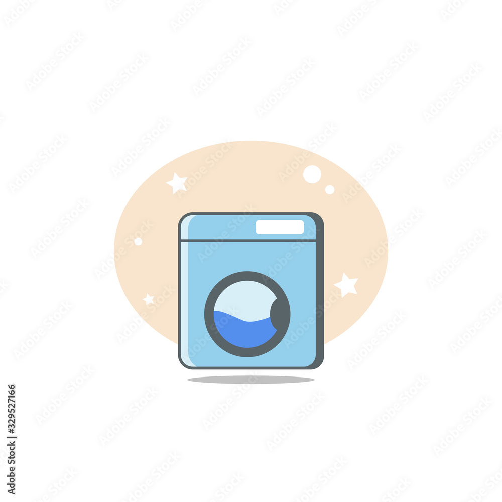Washing machine flat icon design element