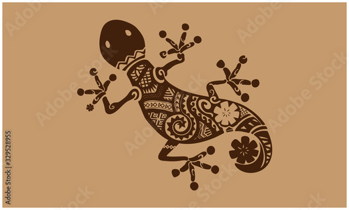 gecko tattoo illustration