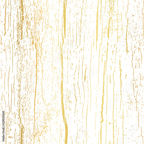 Gold foil wood texture seamless vector pattern. Wooden vertical grain texture. Metallic golden shiny abstract background.