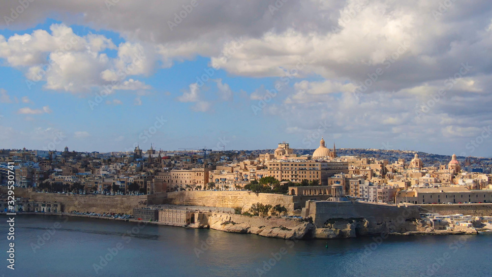 Valletta - the capital city of Malta from above - aerial photography