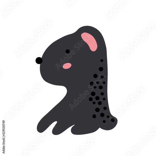 Cute cartoon animal vector illustration. Abstract icon for baby posters, art prints, fashion apparel or stickers.