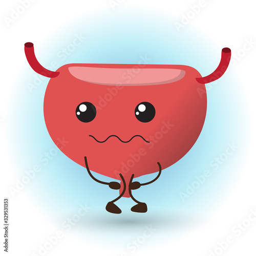 Human Bladder ,cystitis with flat style.EPS10