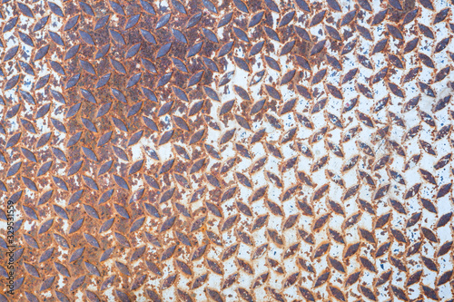 grunge rust diamond plate metal texture background