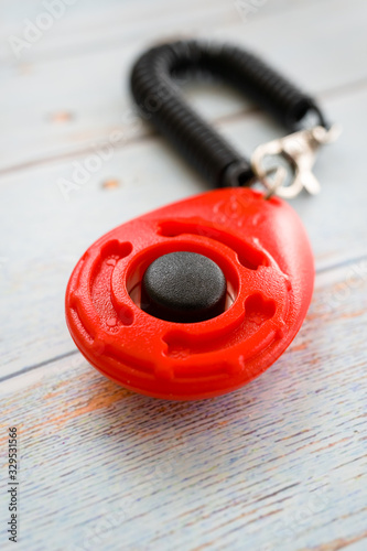 Εκτύπωση καμβά Dog training clicker close up.