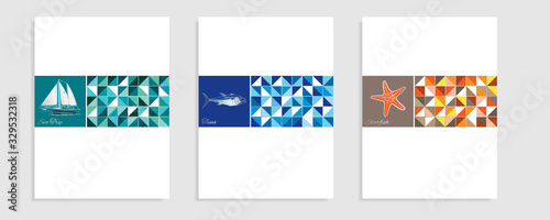 Sea theme catalog. Vector illustration.