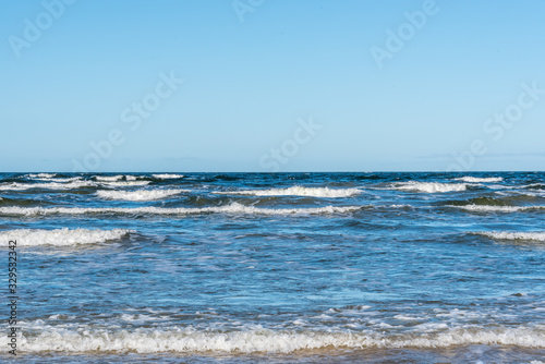 Baltic Sea Beach with Waves in the Winter