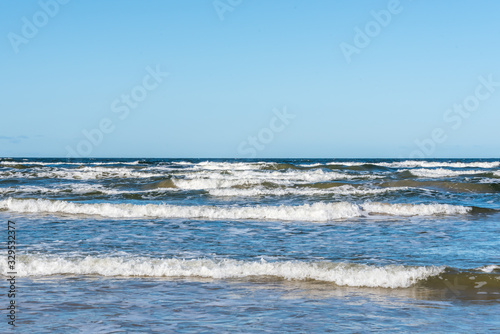 Baltic Sea Beach with Waves in the Winter