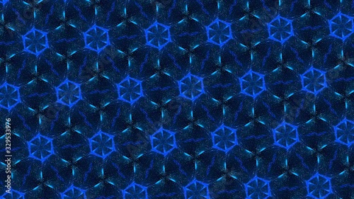 hexagon blue with mirror effect 