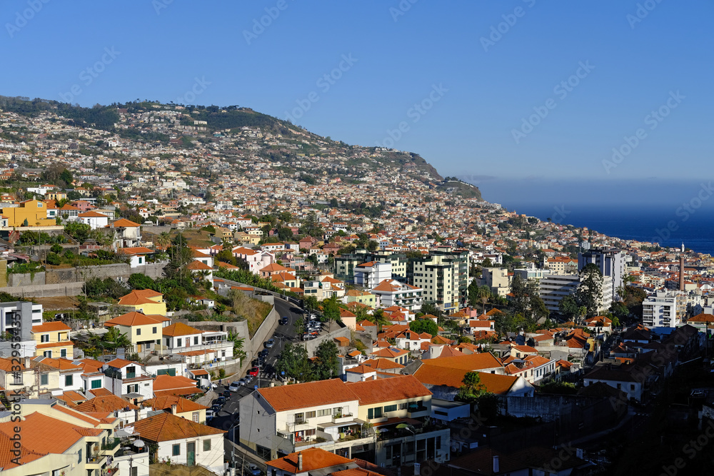 Funchal hillsides and houses, Funchal, Madeira, Portugal