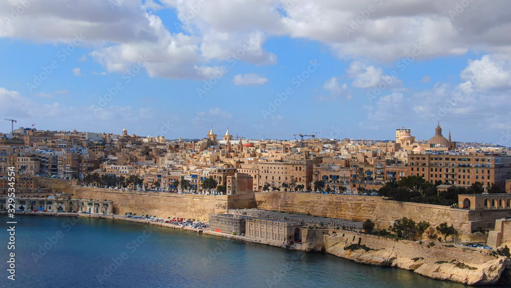 Aerial view over Malta and the city of Valletta - aerial photography