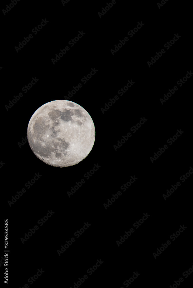 Closeup of a Full Moon in a Black Sky Closeup of a Full Moon in a Black Sky