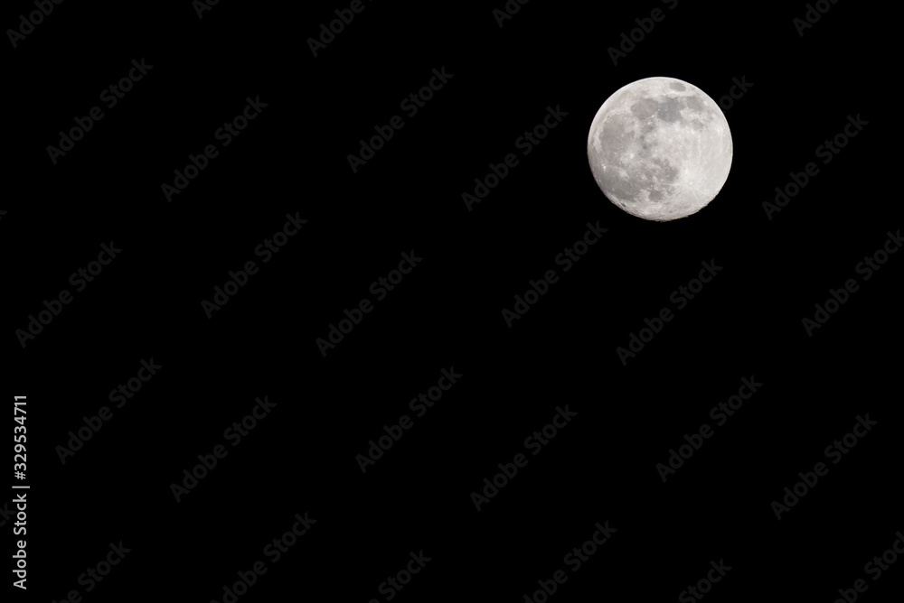 Closeup of a Full Moon in a Black Sky Closeup of a Full Moon in a Black Sky