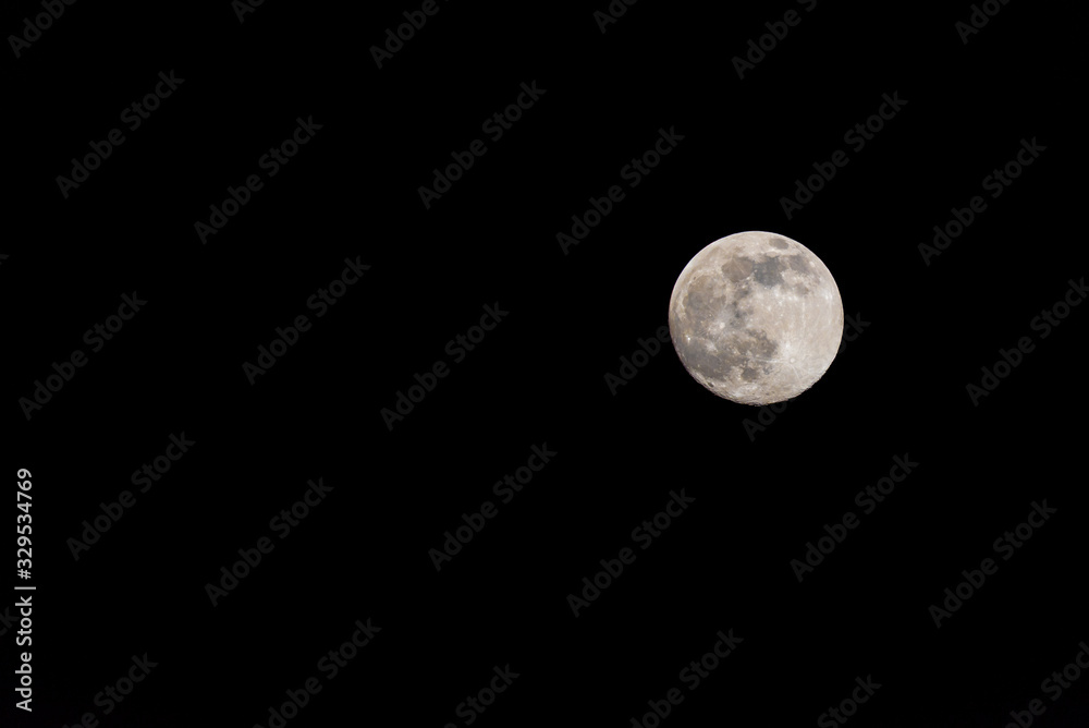 Closeup of a Full Moon in a Black Sky Closeup of a Full Moon in a Black Sky