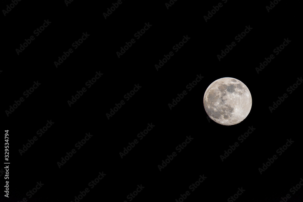 Closeup of a Full Moon in a Black Sky Closeup of a Full Moon in a Black Sky