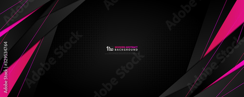 Abstract technology black wide background with gradient pink magenta gradient tech design. illustration vector eps10