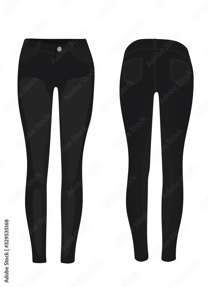 Black jeans pants. vector illustration Black jeans pants. vector illustration