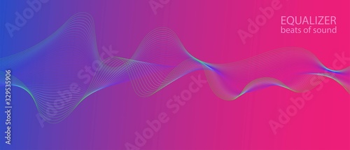 3D Flow Lines. Punk Gradient Overlay. Purple Blue Pink Matrix Geometric Banner. 