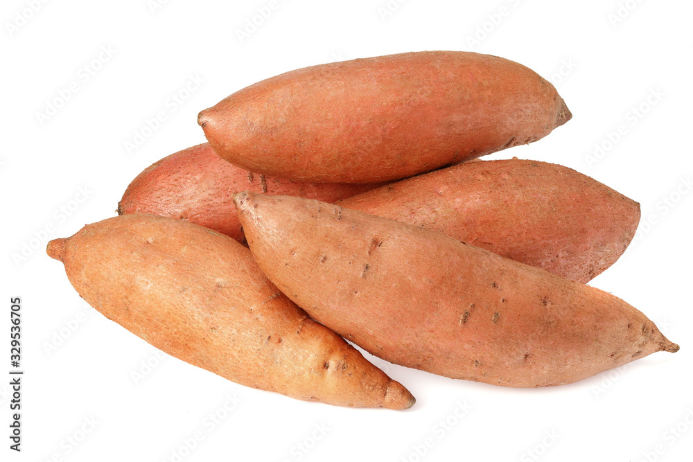 Sweet potatoes isolated on a white background Sweet potatoes isolated on a white background