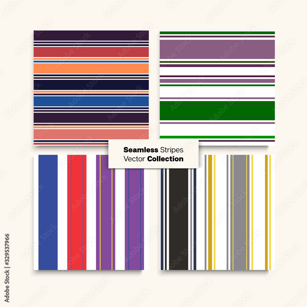 Sailor Stripes Seamless Design Set. Modern 