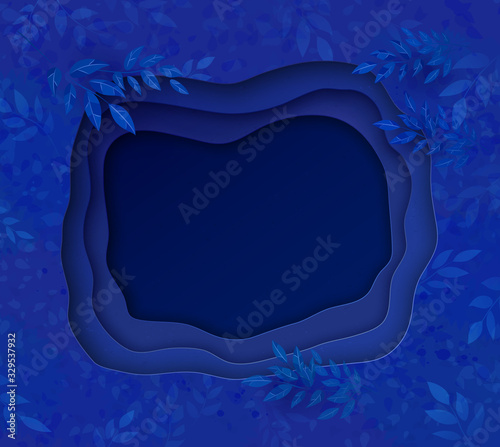 Paper cut banner on dark blue background