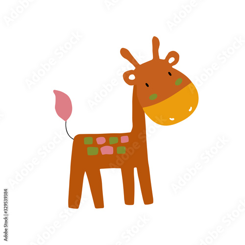 Cute cartoon animal vector illustration. Abstract icon for baby posters, art prints, fashion apparel or stickers. photo