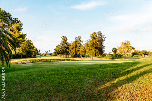 View of Golf Course with putting green in Valencia, Spain © jjfarq