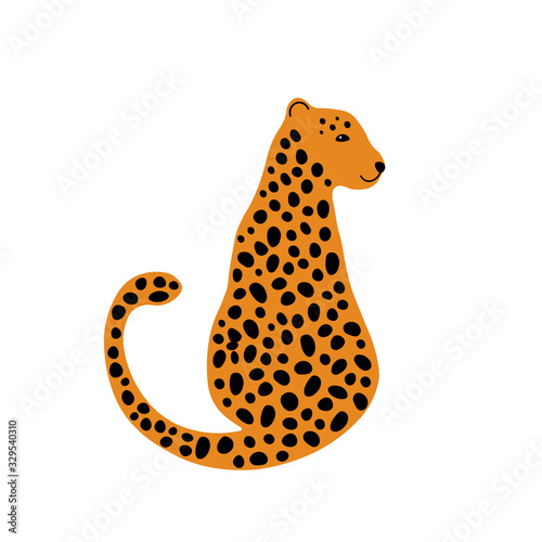 Cute cartoon animal vector illustration. Abstract icon for baby posters, art prints, fashion apparel or stickers.