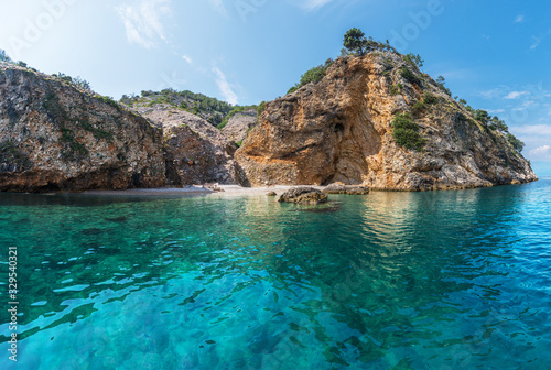 Fototapeta Naklejka Na Ścianę i Meble -  Wonderful beach coast line of The island Cres, Croatia. Adriatic sea.