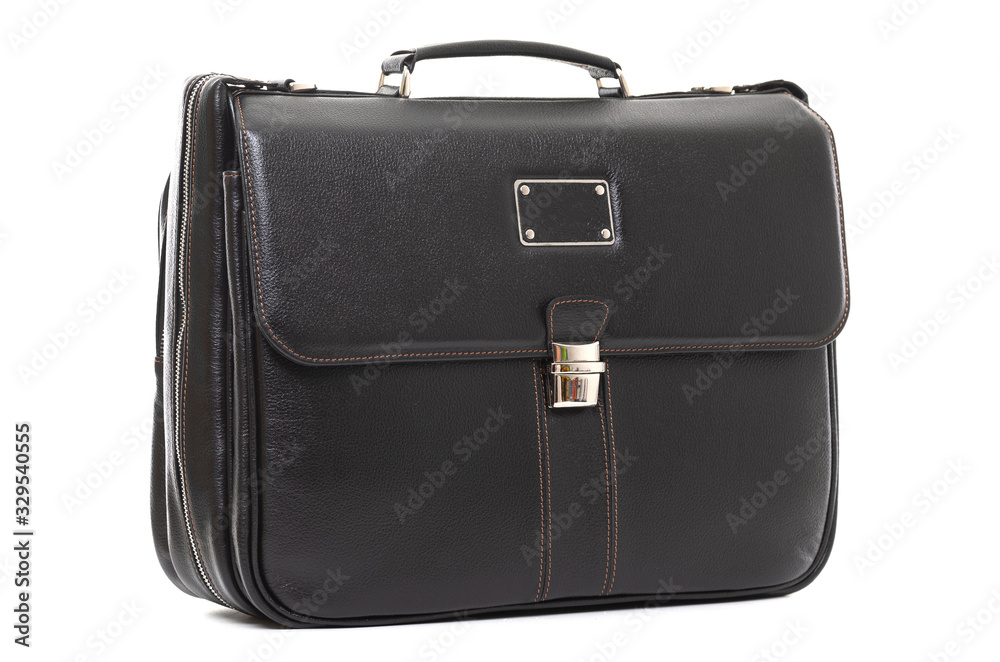 man s expensive elegant briefcase on a white background man s expensive elegant briefcase on a white background
