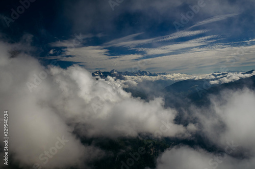 Swiss Alps, Beautiful Alps, Mountains in clouds