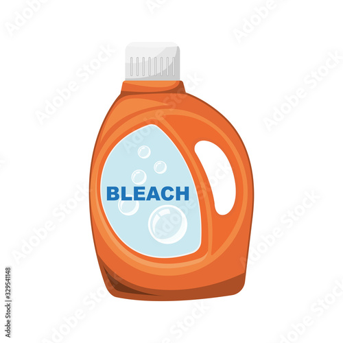Orange washing bleach bottle. Vector illustration