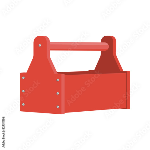 Cartoon empty red tools box . . Vector illustration