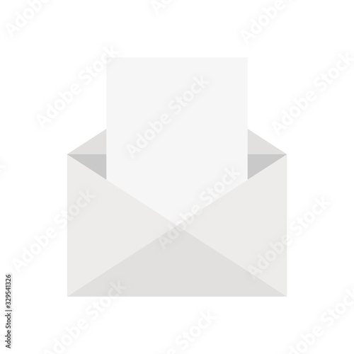 Cartoon envelope with blank letter . Vector illustration
