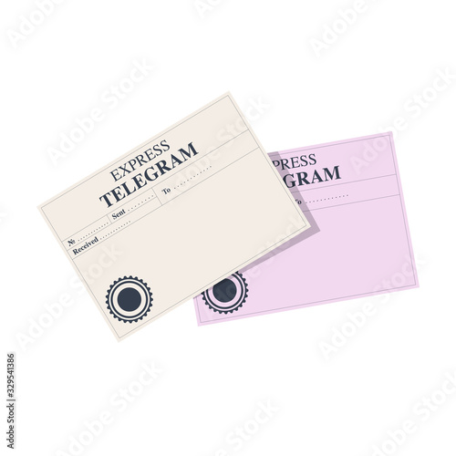Cartoon express telegrams cards . Vector illustration