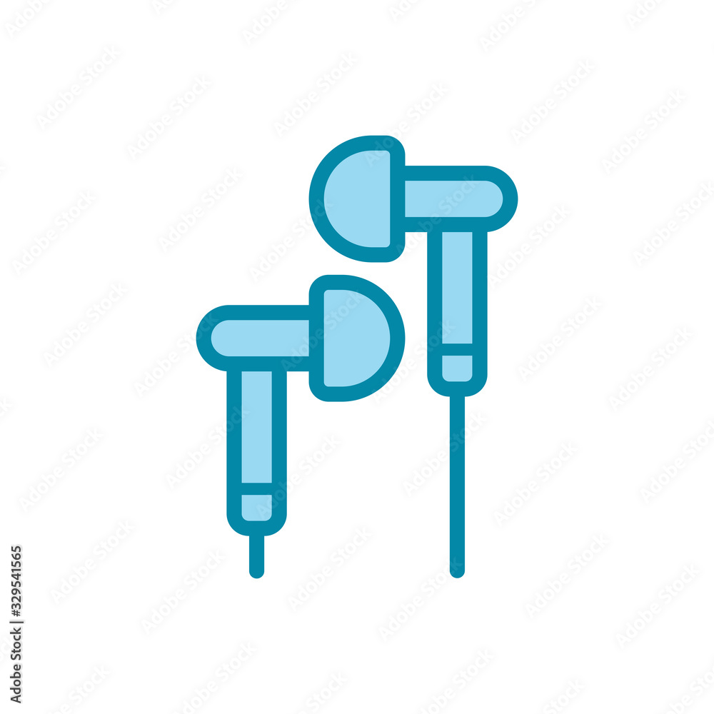earphone icon in trendy flat style earphone icon in trendy flat style