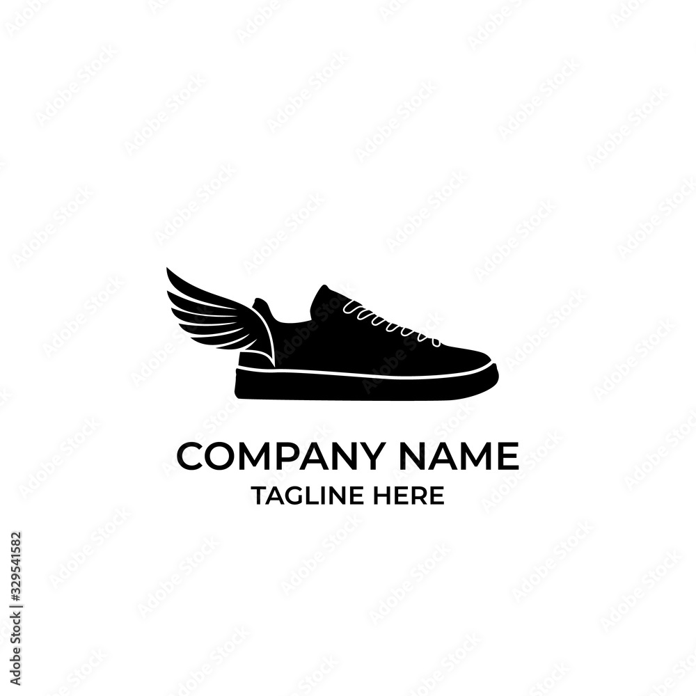 Logo shoe with wings Stock Vector Adobe Stock