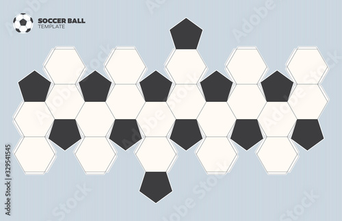 Vector line cut paper template soccer ball
