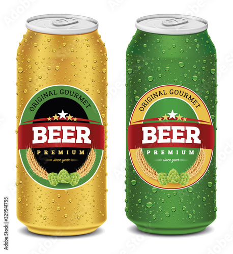 Beer can design template, label and package 