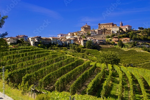 Countryside of Barolo, famous wine production city of Langhe, Piedmont, Italy photo