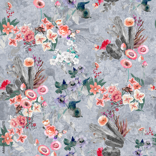 Fototapeta Naklejka Na Ścianę i Meble -  digital print flower pattern designs