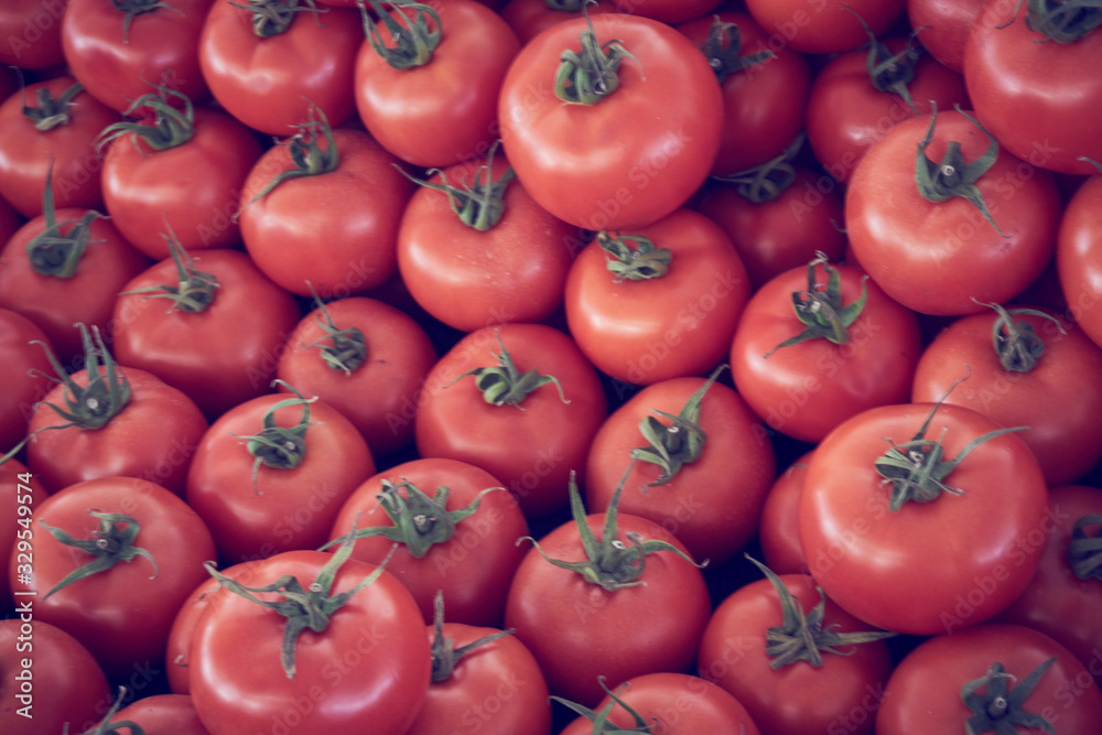 Fresh and organic tomatoes on the local market Fresh and organic tomatoes on the local market