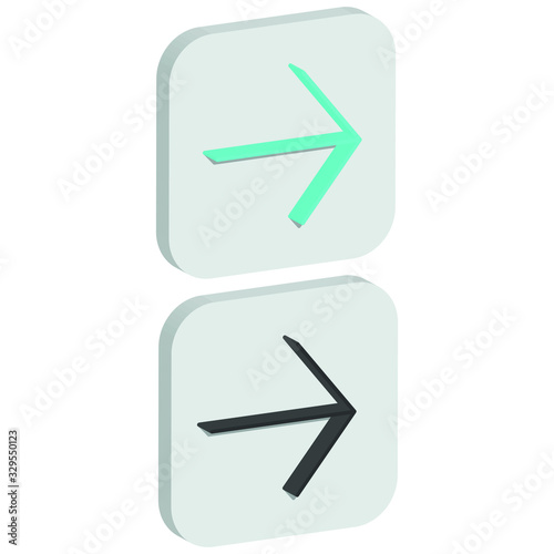 Flat right mark Icon in isometric style