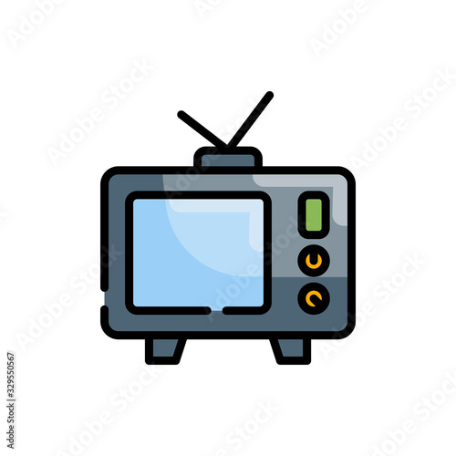 Television Filled Outline Icon vector illustration 