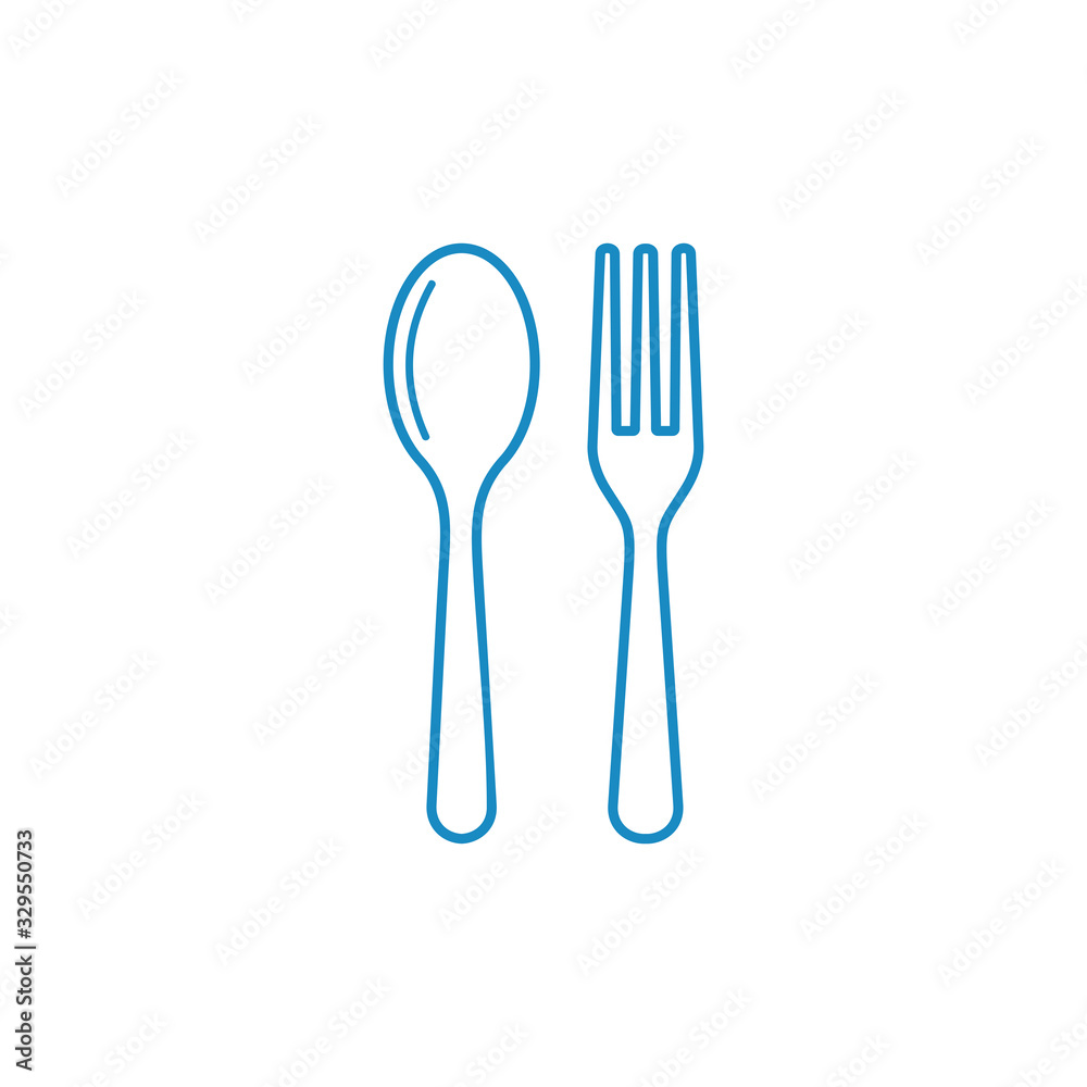 Spoon and fork, eat, restaurant, symbol icon vector Spoon and fork, eat, restaurant, symbol icon vector
