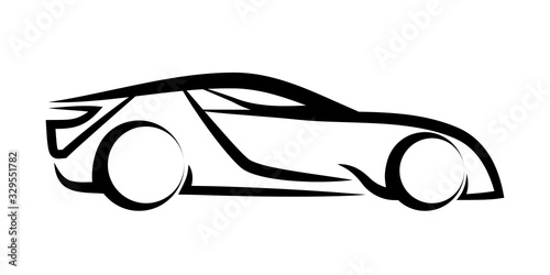 Samochód sportowy logo wektor.