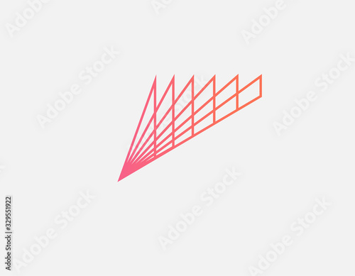 Creative abstract geometric grid logo perspective icon for your company